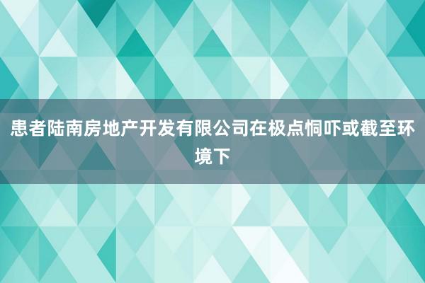 患者陆南房地产开发有限公司在极点恫吓或截至环境下